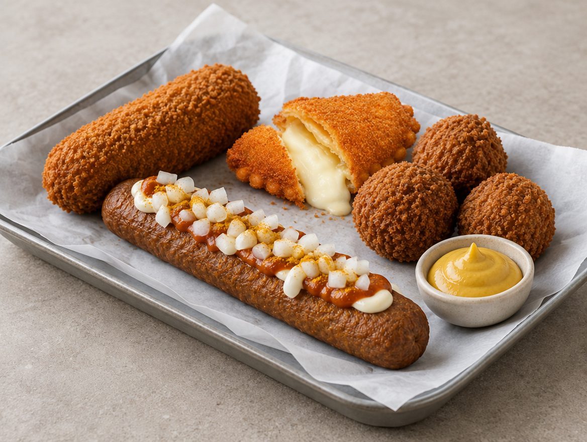 Kroket, frikandel speciaal, kaassoufflé en bitterballen