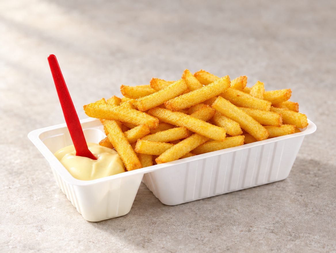 Patat mayo in een snackbakje